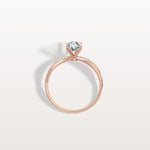1CT Oval Cut Lab Diamond Twisted Engagement Ring In Solid Gold/Platinum - Rings
