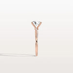 1CT Oval Cut Lab Diamond Twisted Engagement Ring In Solid Gold/Platinum - Rings