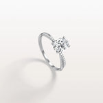 1CT Oval Cut Lab Diamond Twisted Engagement Ring In Solid Gold/Platinum - Rings