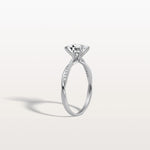 1CT Oval Cut Lab Diamond Twisted Engagement Ring In Solid Gold/Platinum - Rings
