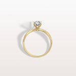 1CT Oval Cut Lab Diamond Twisted Engagement Ring In Solid Gold/Platinum - Rings