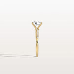 1CT Oval Cut Lab Diamond Twisted Engagement Ring In Solid Gold/Platinum - Rings