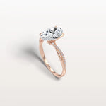 2CT Oval Cut Lab Diamond Twisted Engagement Ring In Solid Gold/Platinum - Rings