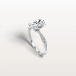 2CT Oval Cut Lab Diamond Twisted Engagement Ring In Solid Gold/Platinum - Rings