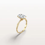2CT Oval Cut Lab Diamond Twisted Engagement Ring In Solid Gold/Platinum - Rings