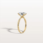 2CT Oval Cut Lab Diamond Twisted Engagement Ring In Solid Gold/Platinum - Rings