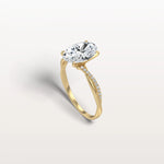 2CT Oval Cut Lab Diamond Twisted Engagement Ring In Solid Gold/Platinum - Rings