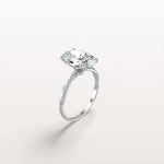 3CT Oval Cut Lab Diamond Twisted Engagement Ring In Solid Gold/Platinum - Rings