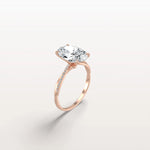 3CT Oval Cut Lab Diamond Twisted Engagement Ring In Solid Gold/Platinum - Rings