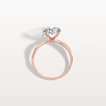 3CT Oval Cut Lab Diamond Twisted Engagement Ring In Solid Gold/Platinum - Rings