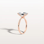 3CT Oval Cut Lab Diamond Twisted Engagement Ring In Solid Gold/Platinum - Rings