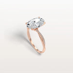 3CT Oval Cut Lab Diamond Twisted Engagement Ring In Solid Gold/Platinum - Rings