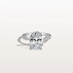 3CT Oval Cut Lab Diamond Twisted Engagement Ring In Solid Gold/Platinum - Rings