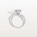 3CT Oval Cut Lab Diamond Twisted Engagement Ring In Solid Gold/Platinum - Rings