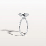 3CT Oval Cut Lab Diamond Twisted Engagement Ring In Solid Gold/Platinum - Rings