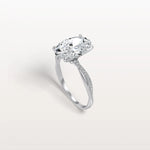 3CT Oval Cut Lab Diamond Twisted Engagement Ring In Solid Gold/Platinum - Rings