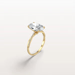 3CT Oval Cut Lab Diamond Twisted Engagement Ring In Solid Gold/Platinum - Rings