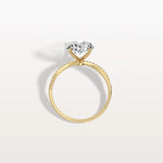 3CT Oval Cut Lab Diamond Twisted Engagement Ring In Solid Gold/Platinum - Rings