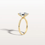 3CT Oval Cut Lab Diamond Twisted Engagement Ring In Solid Gold/Platinum - Rings