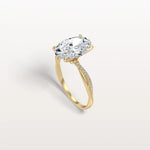 3CT Oval Cut Lab Diamond Twisted Engagement Ring In Solid Gold/Platinum - Rings