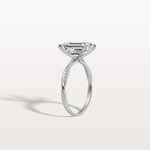 3CT Emeral Cut Lab Diamond Twisted Engagement Ring In Solid Gold/Platinum - Rings