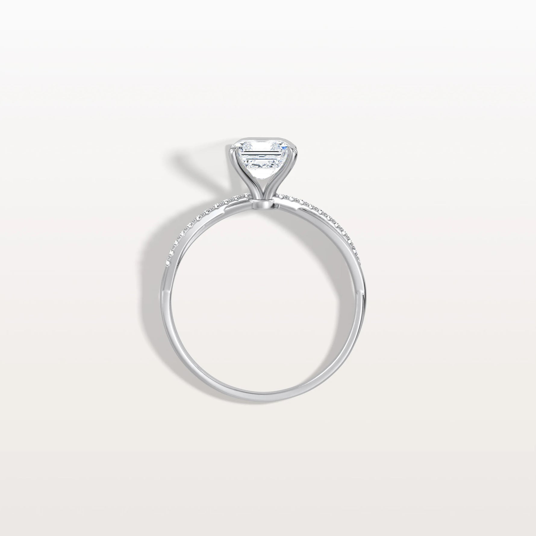 1CT Asscher Cut Lab Diamond Twisted Engagement Ring In Solid Gold/Platinum - Rings