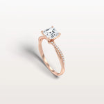 1CT Asscher Cut Lab Diamond Twisted Engagement Ring In Solid Gold/Platinum - Rings