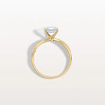 1CT Asscher Cut Lab Diamond Twisted Engagement Ring In Solid Gold/Platinum - Rings
