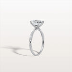 2CT Asscher Cut Lab Diamond Twisted Engagement Ring In Solid Gold/Platinum - Rings