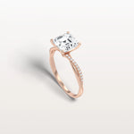 2CT Asscher Cut Lab Diamond Twisted Engagement Ring In Solid Gold/Platinum - Rings