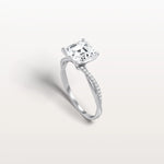 2CT Asscher Cut Lab Diamond Twisted Engagement Ring In Solid Gold/Platinum - Rings