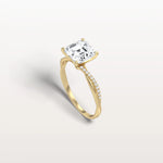 2CT Asscher Cut Lab Diamond Twisted Engagement Ring In Solid Gold/Platinum - Rings