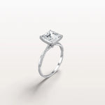 3CT Asscher Cut Lab Diamond Twisted Engagement Ring In Solid Gold/Platinum - Rings