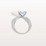 3CT Asscher Cut Lab Diamond Twisted Engagement Ring In Solid Gold/Platinum - Rings
