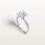 3CT Asscher Cut Lab Diamond Twisted Engagement Ring In Solid Gold/Platinum - Rings