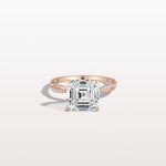 3CT Asscher Cut Lab Diamond Twisted Engagement Ring In Solid Gold/Platinum - Rings