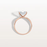 3CT Asscher Cut Lab Diamond Twisted Engagement Ring In Solid Gold/Platinum - Rings