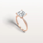 3CT Asscher Cut Lab Diamond Twisted Engagement Ring In Solid Gold/Platinum - Rings