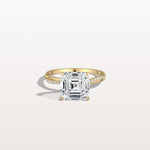 3CT Asscher Cut Lab Diamond Twisted Engagement Ring In Solid Gold/Platinum - Rings