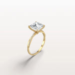 3CT Asscher Cut Lab Diamond Twisted Engagement Ring In Solid Gold/Platinum - Rings