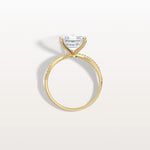 3CT Asscher Cut Lab Diamond Twisted Engagement Ring In Solid Gold/Platinum - Rings