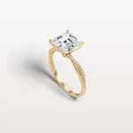 3CT Asscher Cut Lab Diamond Twisted Engagement Ring In Solid Gold/Platinum - Rings