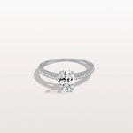 Oval Cut Pave Solitaire 1CT Lab Grown Engagement Ring - Rings