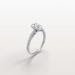 Oval Cut Pave Solitaire 1CT Lab Grown Engagement Ring - Rings