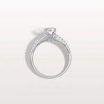Oval Cut Pave Solitaire 1CT Lab Grown Engagement Ring - Rings