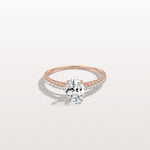 Oval Cut Pave Solitaire 1CT Lab Grown Engagement Ring - Rings