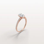 Oval Cut Pave Solitaire 1CT Lab Grown Engagement Ring - Rings