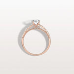 Oval Cut Pave Solitaire 1CT Lab Grown Engagement Ring - Rings