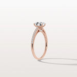 Oval Cut Pave Solitaire 1CT Lab Grown Engagement Ring - Rings