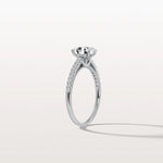 Oval Cut Pave Solitaire 1CT Lab Grown Engagement Ring - Rings